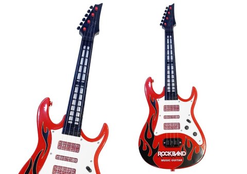LEAN Toys Gitara Elektryczna Dla Dzieci Światła Melodie Czerwona