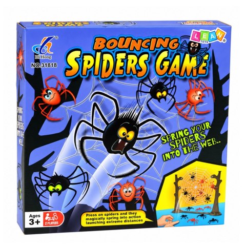 LEAN Toys Gra Zręcznościowa Rodzinna Skaczące Pająki Pajęczyna