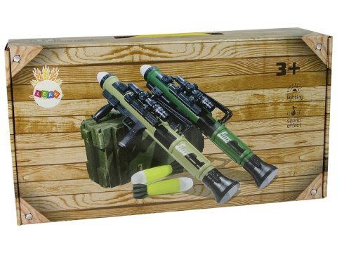LEAN Toys Granatnik RPG Pociski Wyrzutnia Rakiet Światło Dźwięk Brązowa