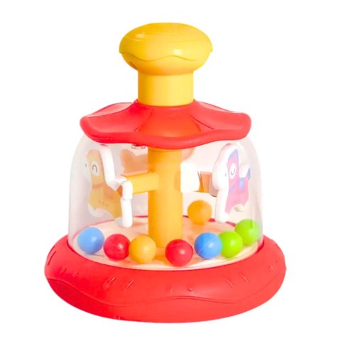 LEAN Toys Interaktywna Karuzela Bączek Z Kulkami Dla Malucha Czerwony