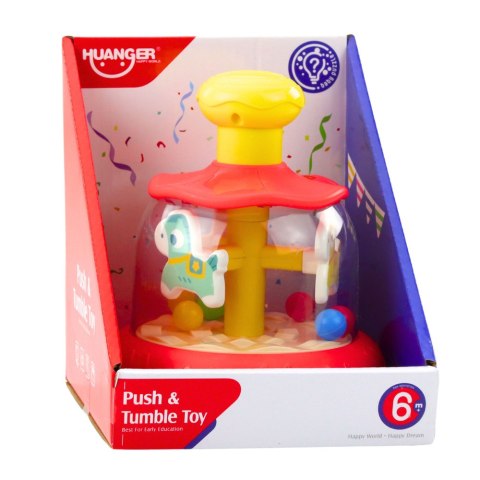 LEAN Toys Interaktywna Karuzela Bączek Z Kulkami Dla Malucha Czerwony