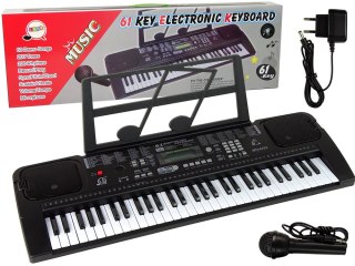 LEAN Toys Keyboard Z Mikrofonem Instrument Muzyczny Czarny