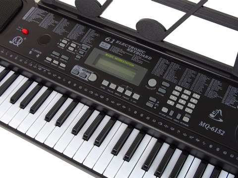 LEAN Toys Keyboard Z Mikrofonem Instrument Muzyczny Czarny