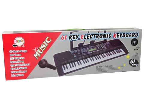 LEAN Toys Keyboard Z Mikrofonem Instrument Muzyczny Czarny