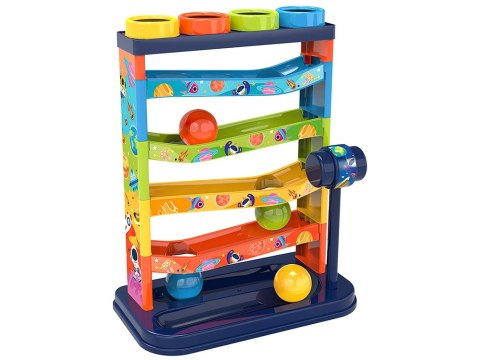 LEAN Toys Kolorowa Zjeżdżalnia Piłeczek Grzechotka Edukacyjna