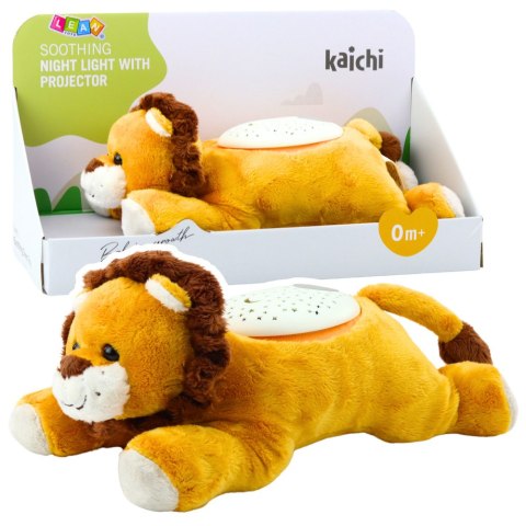 LEAN Toys Lew Pluszowy Usypiająca Przytulanka Projektor Dźwięki Szum