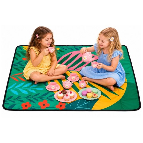 LEAN Toys Mały Koc Turystyczny Piknikowy Mata Rośliny Kolorowa 100 x 70 cm