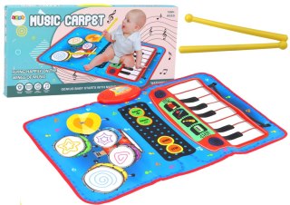 LEAN Toys Mata Muzyczna 2w1 Interaktywna Perkusja Pianinko Pałeczki