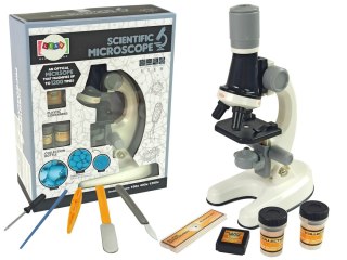 LEAN Toys Mikroskop Dziecięcy Zestaw Edukacyjny Biały