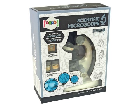 LEAN Toys Mikroskop Dziecięcy Zestaw Edukacyjny Biały