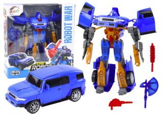 LEAN Toys Robot Auto 2w1 Akcesoria Broń Niebieski