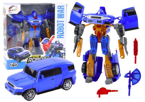 LEAN Toys Robot Auto 2w1 Akcesoria Broń Niebieski
