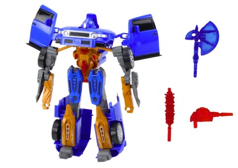 LEAN Toys Robot Auto 2w1 Akcesoria Broń Niebieski