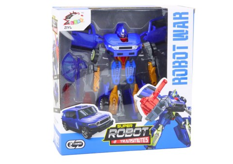 LEAN Toys Robot Auto 2w1 Akcesoria Broń Niebieski