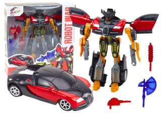 LEAN Toys Robot Auto 2w1 Akcesoria Zestaw Broni 3szt Czerwony