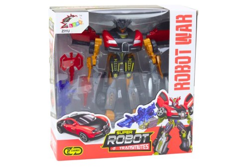 LEAN Toys Robot Auto 2w1 Akcesoria Zestaw Broni 3szt Czerwony