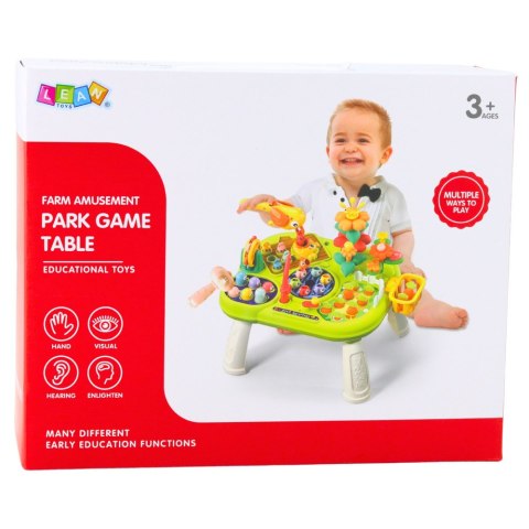 LEAN Toys Stoliczek Edukacyjny Interaktywny Ogród Gra Whack A Mole Łowienie Rybek