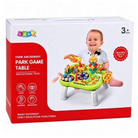 LEAN Toys Stoliczek Edukacyjny Interaktywny Ogród Gra Whack A Mole Łowienie Rybek