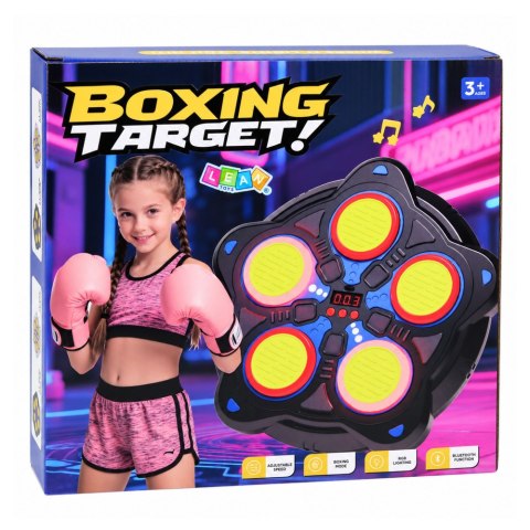 LEAN Toys Tarcza Bokserska Dla Dzieci Elektroniczna Bluetooth LED Rękawice Czarna