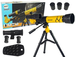 LEAN Toys Teleskop Naukowy Edukacyjny Z Uchwytem Na Telefon Żółty