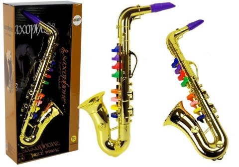 LEAN Toys Zabawkowy Saksofon instrument w kolorze złotym