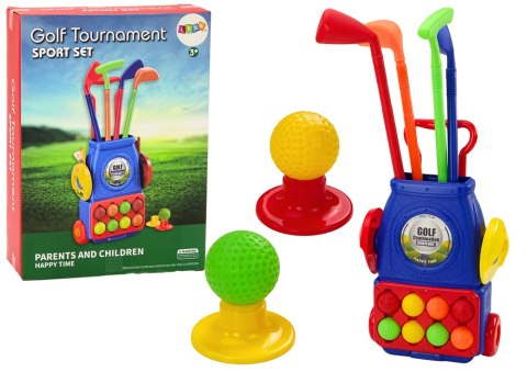 LEAN Toys Zestaw Do Mini-Golfa Wózek na Kółkach 4 Kije Piłeczki