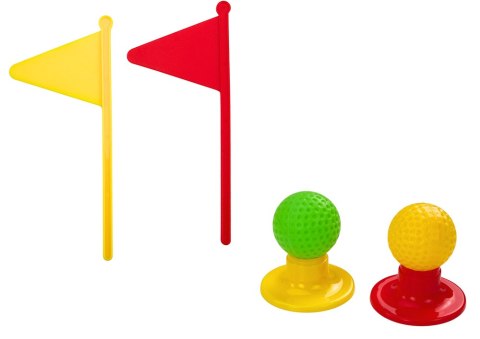 LEAN Toys Zestaw Do Mini-Golfa Wózek na Kółkach 4 Kije Piłeczki