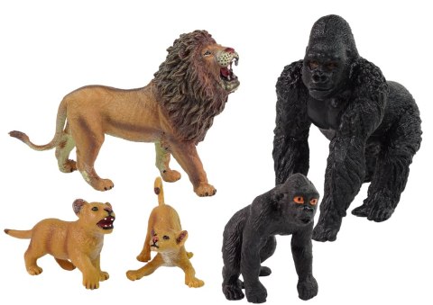 LEAN Toys Zestaw Figurek Afryka Dzikie Zwierzęta Zebra Goryle Papuga