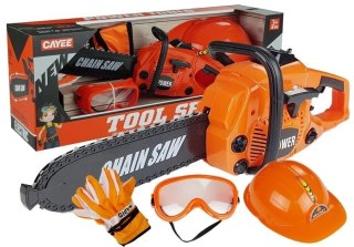 LEAN Toys Zestaw Majsterkowicza Piła Rękawice Kask Okulary﻿