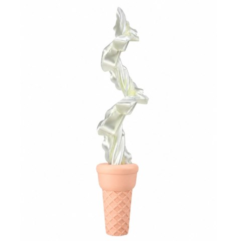LEAN TOYS Lód w Rożku 3D Zabawka z Efektem Rozwijania Biały Mieniący Się 14 cm
