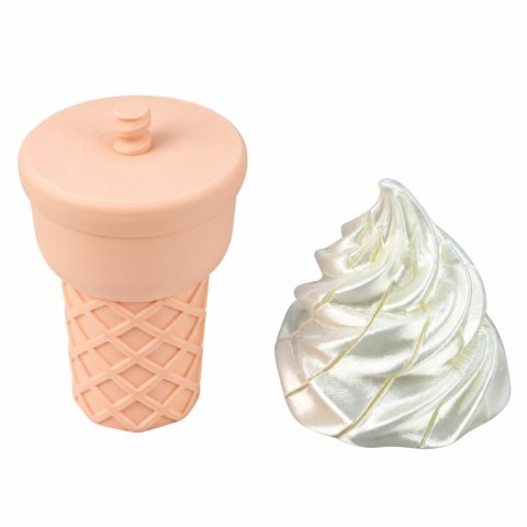 LEAN TOYS Lód w Rożku 3D Zabawka z Efektem Rozwijania Biały Mieniący Się 14 cm