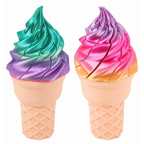 LEAN TOYS Lód w Rożku 3D Zabawka z Efektem Rozwijania Kolorowy Mieniący Się 14 cm