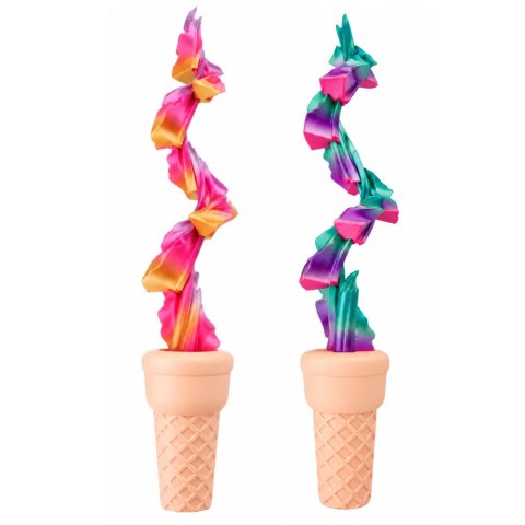 LEAN TOYS Lód w Rożku 3D Zabawka z Efektem Rozwijania Kolorowy Mieniący Się 14 cm