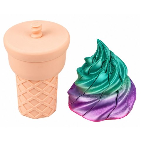 LEAN TOYS Lód w Rożku 3D Zabawka z Efektem Rozwijania Kolorowy Mieniący Się 14 cm