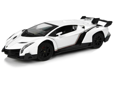 LEAN Toys Auto Zdalnie Sterowane Lamborghini Veneno Biały Kierownica Dźwięk Światła