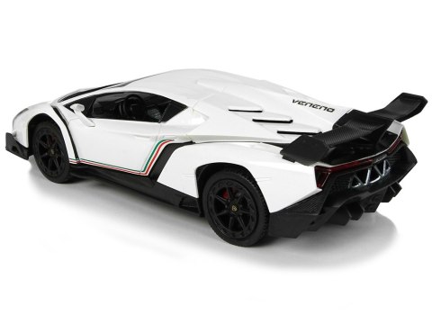LEAN Toys Auto Zdalnie Sterowane Lamborghini Veneno Biały Kierownica Dźwięk Światła