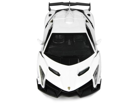 LEAN Toys Auto Zdalnie Sterowane Lamborghini Veneno Biały Kierownica Dźwięk Światła