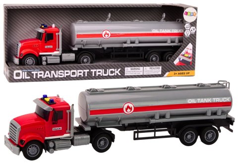 LEAN Toys Ciężarówka Tir Cysterna Światła Dźwięki Napęd Czerwony