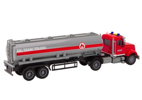 LEAN Toys Ciężarówka Tir Cysterna Światła Dźwięki Napęd Czerwony