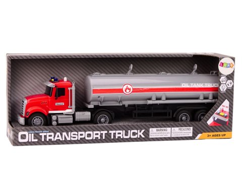 LEAN Toys Ciężarówka Tir Cysterna Światła Dźwięki Napęd Czerwony