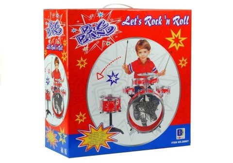 LEAN Toys Duża Perkusja 6 Bębnów + Talerz + Pedał Zabawka
