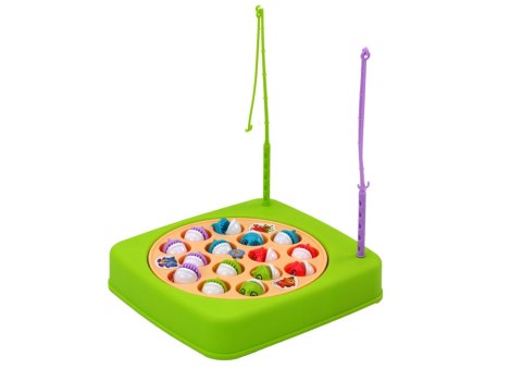 LEAN Toys Gra Zręcznościowa Łowienie Rybek 15szt Wędki Zielona