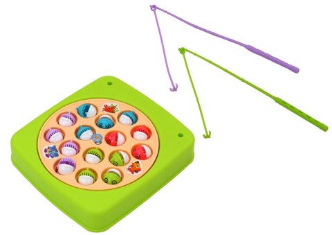 LEAN Toys Gra Zręcznościowa Łowienie Rybek 15szt Wędki Zielona