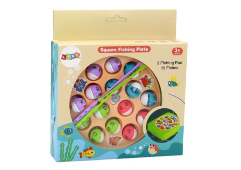 LEAN Toys Gra Zręcznościowa Łowienie Rybek 15szt Wędki Zielona