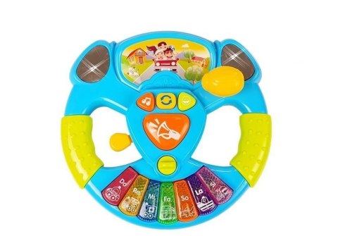 LEAN Toys Interaktywna Kierownica Dla Niemowląt Pianinko Dźwięk Światła