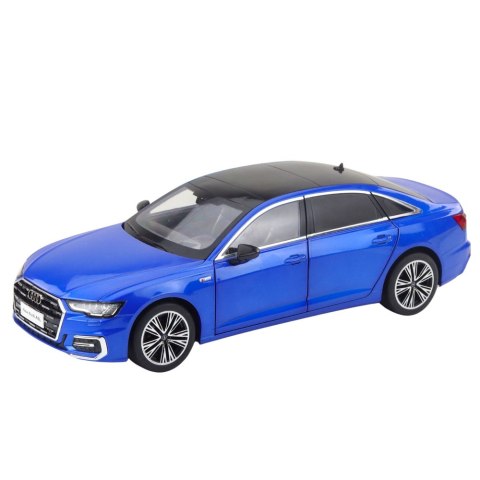 LEAN Toys Samochód Audi A6 L 1:18 Metalowy Akcesoria Światła Dźwięki Niebieski