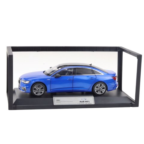 LEAN Toys Samochód Audi A6 L 1:18 Metalowy Akcesoria Światła Dźwięki Niebieski