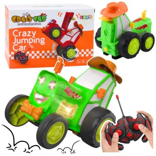 LEAN Toys Zdalnie Sterowany Skaczący Traktor R/C Zielony