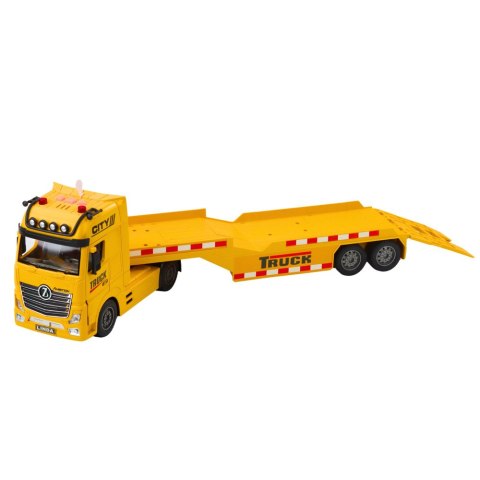 LEAN Toys Zestaw Ciężarówka Laweta Koparka Gąsienicowa Światła Dźwięki Żółta