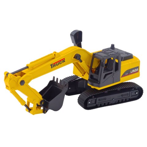 LEAN Toys Zestaw Ciężarówka Laweta Koparka Gąsienicowa Światła Dźwięki Żółta
